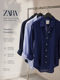 شومیز لینن سرمه ای تیره برند Zara